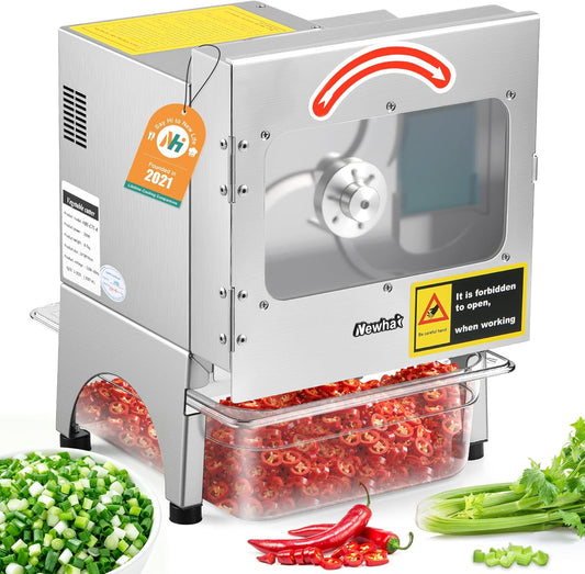 Automatic Veggie Slicer, 200W Conveyor Belt Cutter 400lb/h 110V | Adjustable Thickness, Cuts Spring Onion, Celery & More, Ideal For Restaurant & Hotel Kitchen