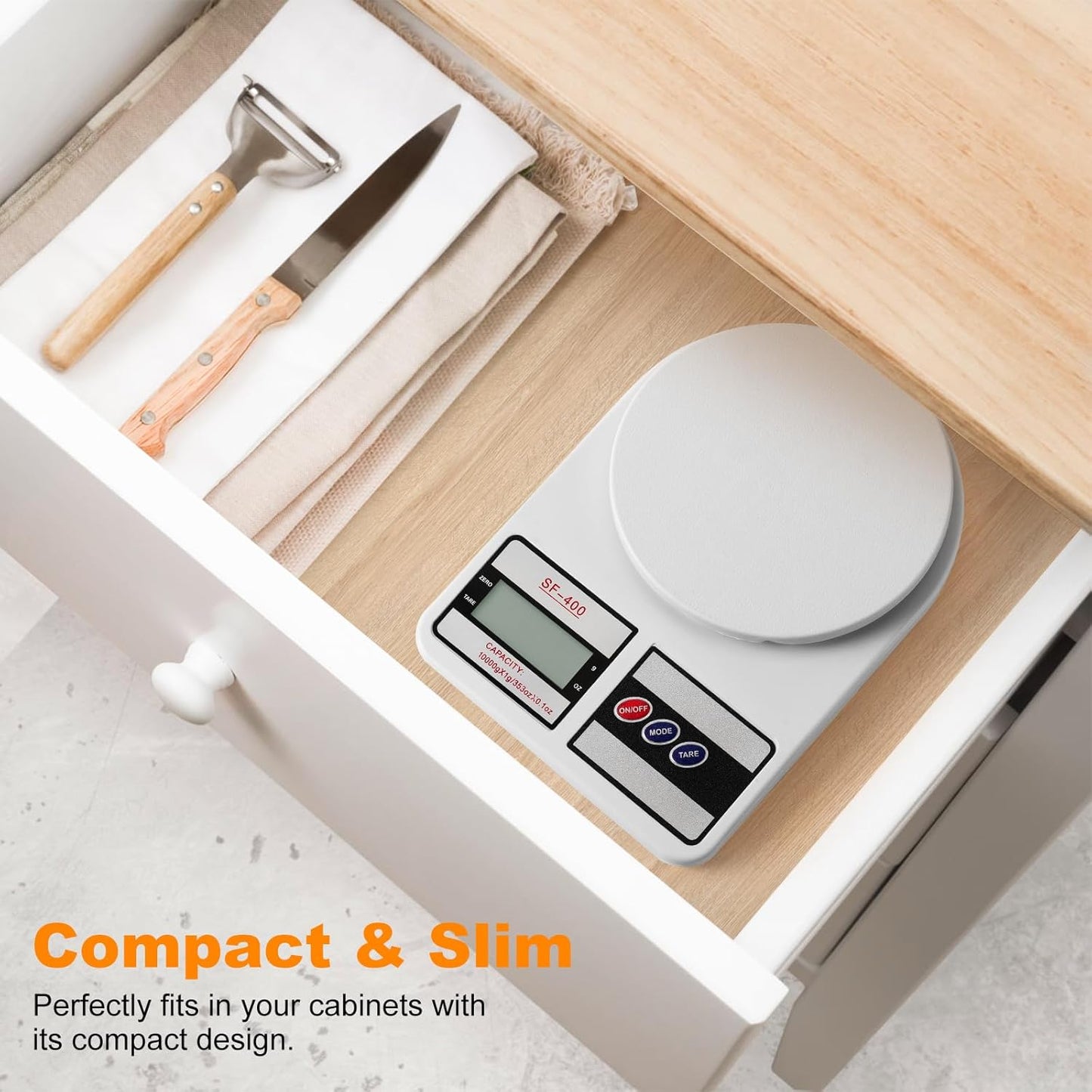Digital Kitchen Scale Capacity, Stainless Steel Food Scale with oz/g Units | Replaceable Battery Power | Ideal for Meal Prep, Cooking, Baking