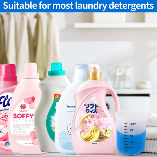 Laundry Detergent Cup,2PCS,Silicone Measuring Cup | Washable Laundry Cup for Liquid Detergent,No More Mess or Leaks