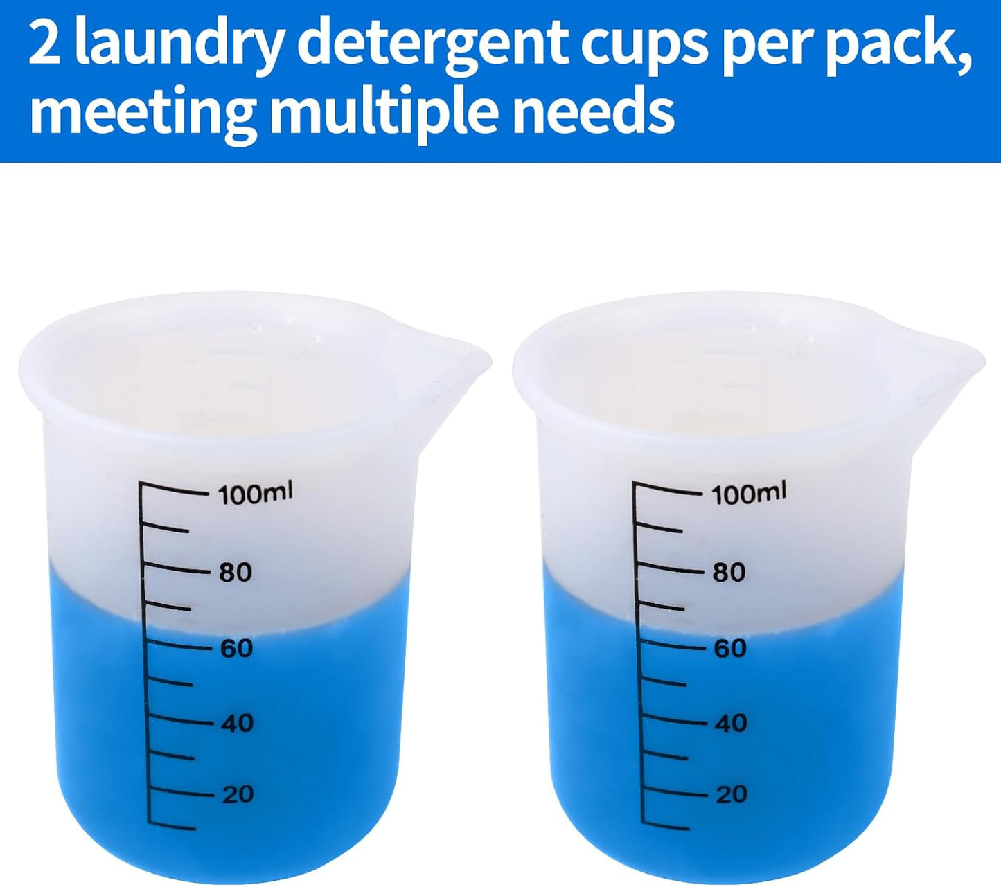 Laundry Detergent Cup,2PCS,Silicone Measuring Cup | Washable Laundry Cup for Liquid Detergent,No More Mess or Leaks