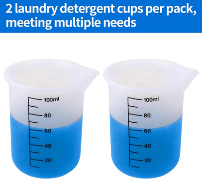 Laundry Detergent Cup,2PCS,Silicone Measuring Cup | Washable Laundry Cup for Liquid Detergent,No More Mess or Leaks