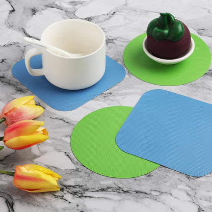 4pcs Jar Opener, Rubber, Multi-function Silicone Bottle Opener for Seniors with Weak Hands Lid Cap Gripper Pads Kitchen Coasters Gadgets(Light Blue, Green)