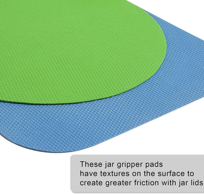 4pcs Jar Opener, Rubber, Multi-function Silicone Bottle Opener for Seniors with Weak Hands Lid Cap Gripper Pads Kitchen Coasters Gadgets(Light Blue, Green)