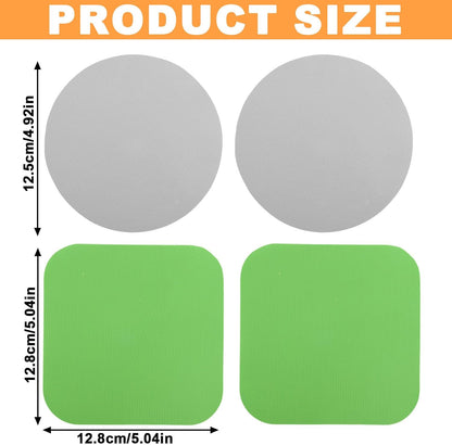 4pcs Jar Opener, Rubber, Multi-function Silicone Bottle Opener for Seniors with Weak Hands Lid Cap Gripper Pads Kitchen Coasters Gadgets(Light Blue, Green)