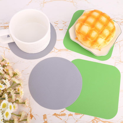 4pcs Jar Opener, Rubber, Multi-function Silicone Bottle Opener for Seniors with Weak Hands Lid Cap Gripper Pads Kitchen Coasters Gadgets(Light Blue, Green)