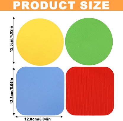 4pcs Jar Opener, Rubber, Multi-function Silicone Bottle Opener for Seniors with Weak Hands Lid Cap Gripper Pads Kitchen Coasters Gadgets(Light Blue, Green)