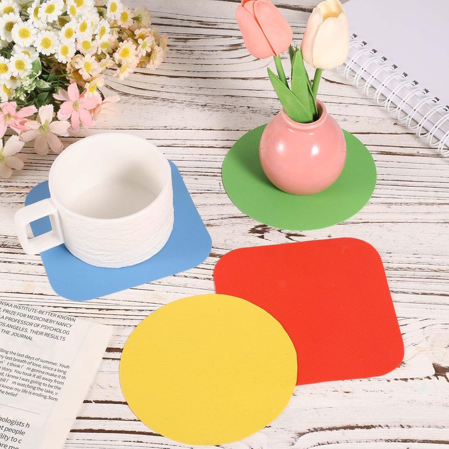 4pcs Jar Opener, Rubber, Multi-function Silicone Bottle Opener for Seniors with Weak Hands Lid Cap Gripper Pads Kitchen Coasters Gadgets(Light Blue, Green)
