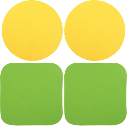 4pcs Jar Opener, Rubber, Multi-function Silicone Bottle Opener for Seniors with Weak Hands Lid Cap Gripper Pads Kitchen Coasters Gadgets(Light Blue, Green)