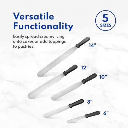 Straight Icing Spatula, 12 Inch Blade, 17 Inch Overall, Bakery-Grade Stainless Steel Cake Frosting Spatula