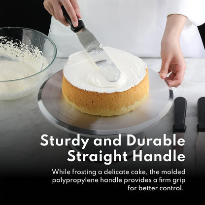 Straight Icing Spatula, 12 Inch Blade, 17 Inch Overall, Bakery-Grade Stainless Steel Cake Frosting Spatula