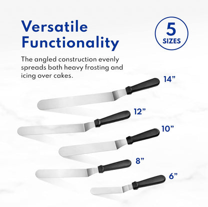 Straight Icing Spatula, 12 Inch Blade, 17 Inch Overall, Bakery-Grade Stainless Steel Cake Frosting Spatula