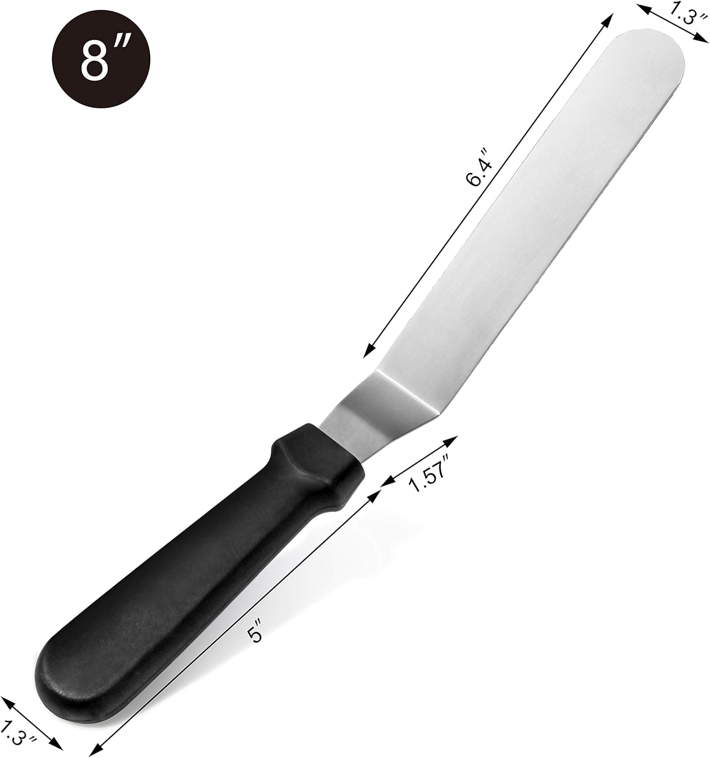 Straight Icing Spatula, 12 Inch Blade, 17 Inch Overall, Bakery-Grade Stainless Steel Cake Frosting Spatula