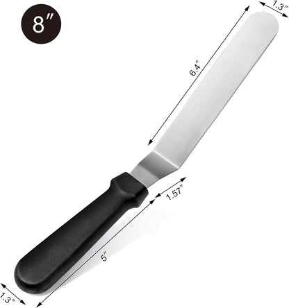 Straight Icing Spatula, 12 Inch Blade, 17 Inch Overall, Bakery-Grade Stainless Steel Cake Frosting Spatula