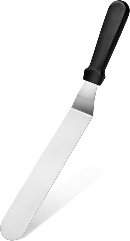 Straight Icing Spatula, 12 Inch Blade, 17 Inch Overall, Bakery-Grade Stainless Steel Cake Frosting Spatula