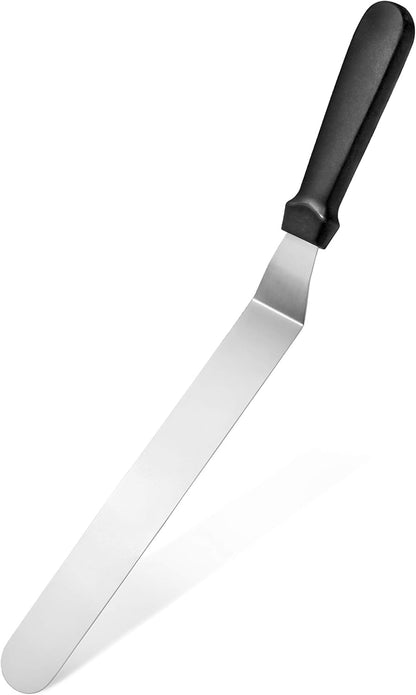 Straight Icing Spatula, 12 Inch Blade, 17 Inch Overall, Bakery-Grade Stainless Steel Cake Frosting Spatula