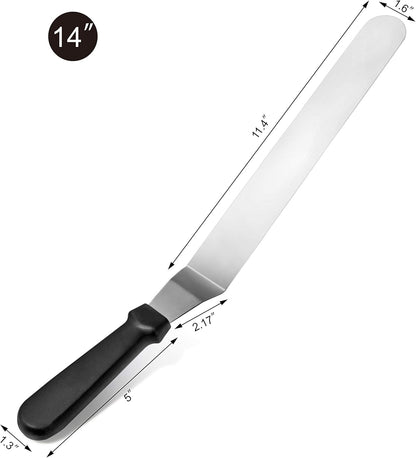 Straight Icing Spatula, 12 Inch Blade, 17 Inch Overall, Bakery-Grade Stainless Steel Cake Frosting Spatula