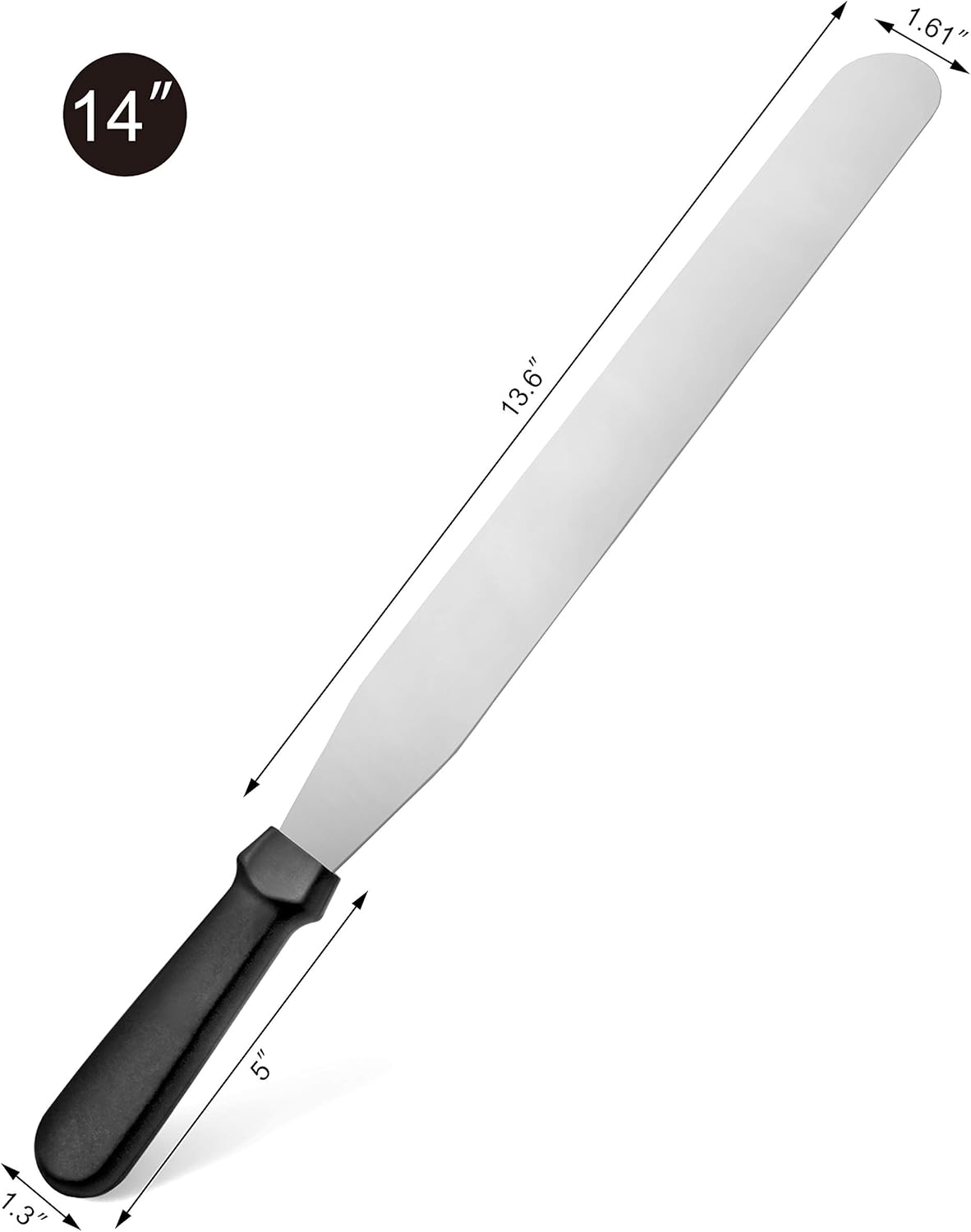 Straight Icing Spatula, 12 Inch Blade, 17 Inch Overall, Bakery-Grade Stainless Steel Cake Frosting Spatula