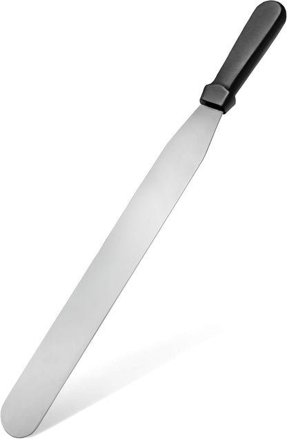 Straight Icing Spatula, 12 Inch Blade, 17 Inch Overall, Bakery-Grade Stainless Steel Cake Frosting Spatula