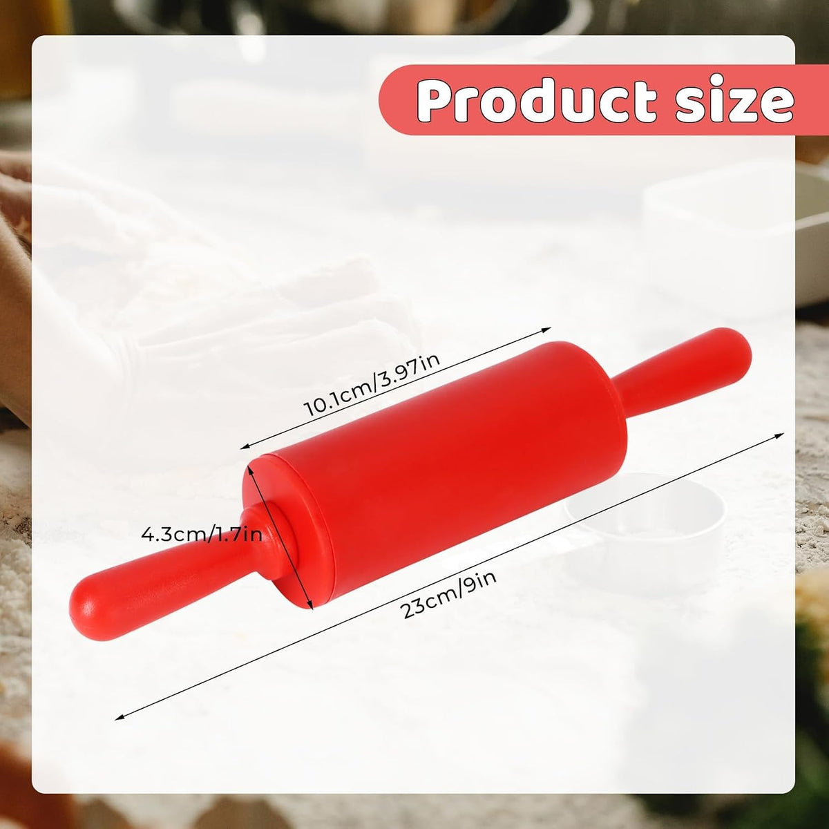 4 Pack Mini Rolling Pin for Kids,9 Inch Non-Stick with Plastic Handle