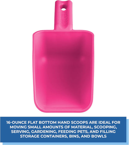 Vikan 63001 Color-Coded Plastic Hand Scoop - BPA-Free Food-Safe Kitchen Utensils, Restaurant and Food Service Supplies, 16 oz, Pink