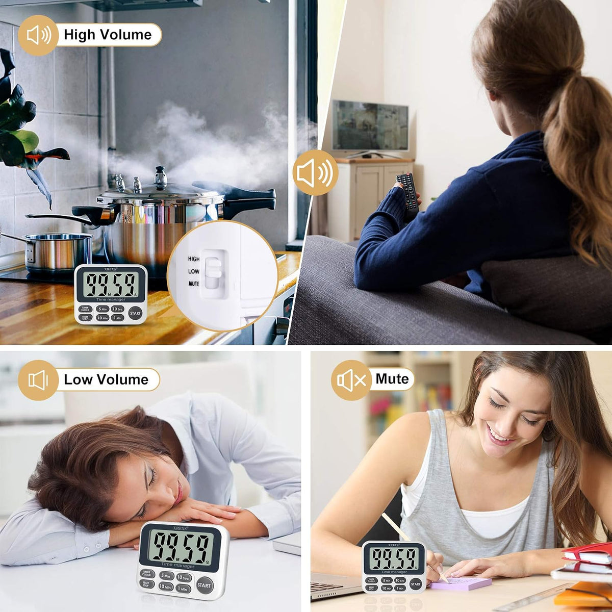 Digital Kitchen Timer, Magnetic Countdown Up Cooking Timer