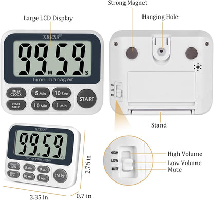 Digital Kitchen Timer, Magnetic Countdown Up Cooking Timer