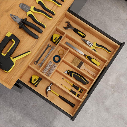 drawer organizer flatware organizer cutlery tray silverware organizer expandable adjustable bamboo drawer organizer kitchen bathroom