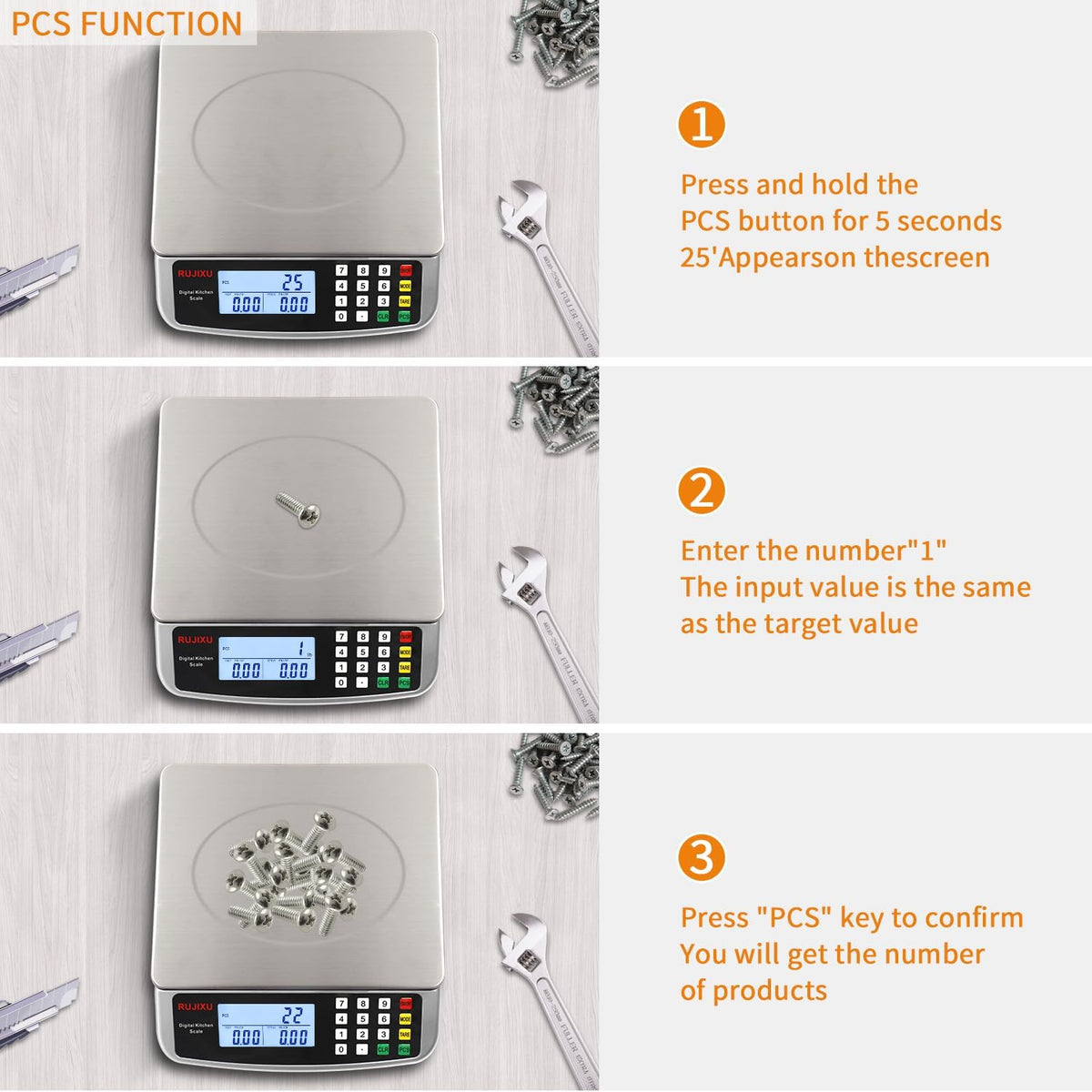 Food Scale 88lb/40kg Large Digital Kitchen Scale 0.05oz/1g with Price Computing Commercial Scale 304 Stainless Steel gram Scale for Baking Cooking Meat Restaurant ，USB or AA Battery(Included)