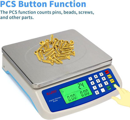 Food Scale 88lb/40kg Large Digital Kitchen Scale 0.05oz/1g with Price Computing Commercial Scale 304 Stainless Steel gram Scale for Baking Cooking Meat Restaurant ，USB or AA Battery(Included)
