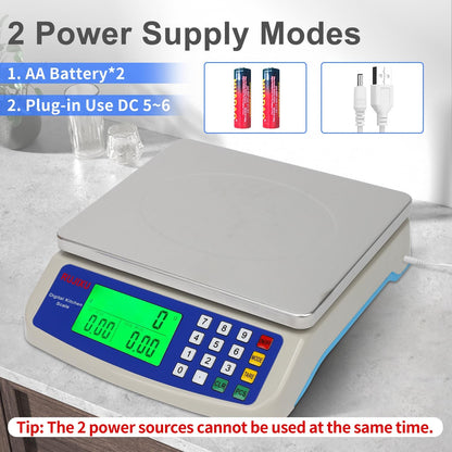 Food Scale 88lb/40kg Large Digital Kitchen Scale 0.05oz/1g with Price Computing Commercial Scale 304 Stainless Steel gram Scale for Baking Cooking Meat Restaurant ，USB or AA Battery(Included)