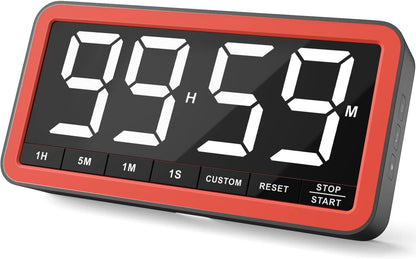VOCOO Large 7.8" Digital Timer, Magnetic LED Timer for Kitchen & Classroom | USB-C Rechargeable, Up to 99 Hours Count Up & Countdown Timer with 3 Brightness Levels, 4 Alert Modes and 3 Volume Levels