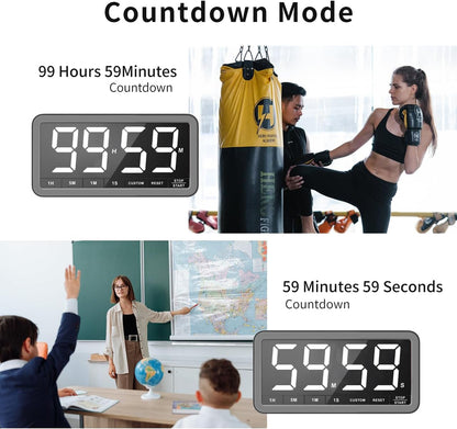 VOCOO Large 7.8" Digital Timer, Magnetic LED Timer for Kitchen & Classroom | USB-C Rechargeable, Up to 99 Hours Count Up & Countdown Timer with 3 Brightness Levels, 4 Alert Modes and 3 Volume Levels