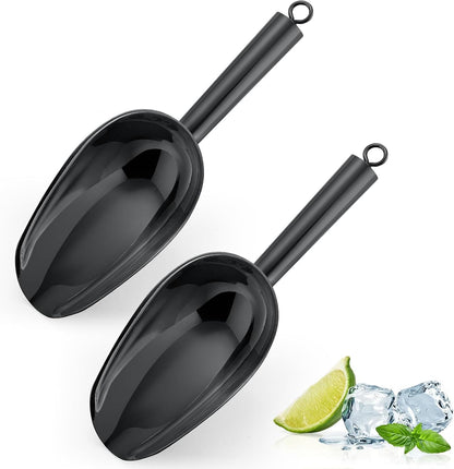 6Oz Ice Scoop, 2Pc Stainless Steel Ice Scoopers for Freezer, Silver