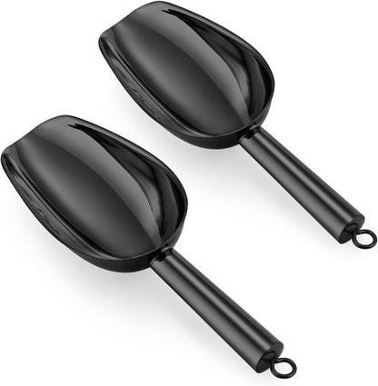 6Oz Ice Scoop, 2Pc Stainless Steel Ice Scoopers for Freezer, Silver