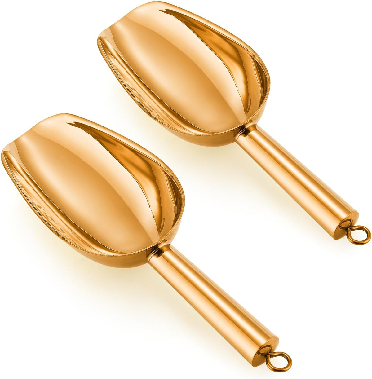 6Oz Ice Scoop, 2Pc Stainless Steel Ice Scoopers for Freezer, Silver