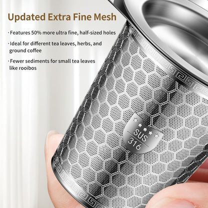 Tea Infuser for Loose Leaf Tea, 316 Stainless Steel Tea Infuser with Handles, Extra Fine Mesh Tea Strainers Filter Fine Tea Leaves, Fits Tea Pots, Mugs, 1 Pack