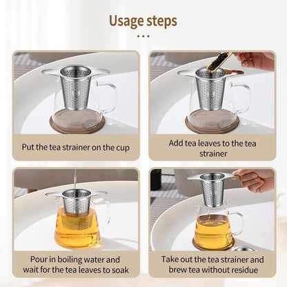 Tea Infuser for Loose Leaf Tea, 316 Stainless Steel Tea Infuser with Handles, Extra Fine Mesh Tea Strainers Filter Fine Tea Leaves, Fits Tea Pots, Mugs, 1 Pack