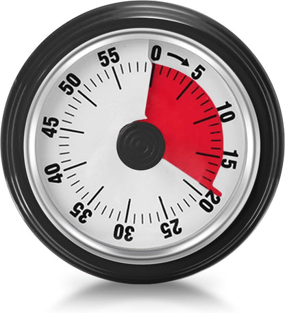 Visual Timer, Kitchen Timer with Magnetic Base (Mint Green) | 60-Minute Countdown Timer Mechanical Clockwork Ringer Alert, Time Management Tool for Children and Adults, Study/Work/Cooking