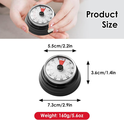 Visual Timer, Kitchen Timer with Magnetic Base (Mint Green) | 60-Minute Countdown Timer Mechanical Clockwork Ringer Alert, Time Management Tool for Children and Adults, Study/Work/Cooking