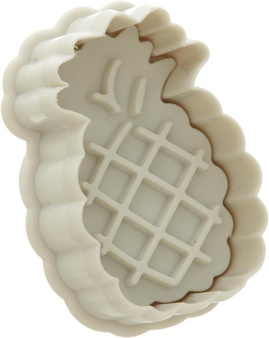 Pineapple Plunger Cutters, for Cutting Decorations & Direct Embossing, Spring-loaded Handle, Food Safe Plastic White 2 by 2-Inch