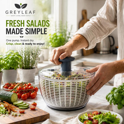 Salad Spinner 6.3Qt – Large Lettuce Spinner & Vegetable Washer, Fruit Washer Bowl with Strainer, BPA-Free Produce Cleaner & Dryer for Kitchen