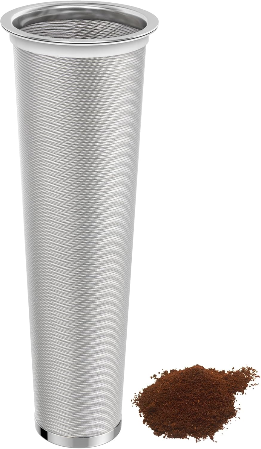Cold Brew Strainer for 64oz Wide Mouth Mason Jars - 100-Micron Fine Mesh, Reusable 304 Stainless Steel Coffee Cold Brew Filter with Sealing Ring for Cold Brew Coffee Maker, Tea Infuser
