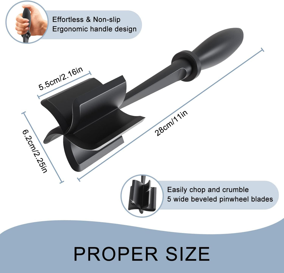 Meat Chopper Ground Beef Masher Tool for Hamburger