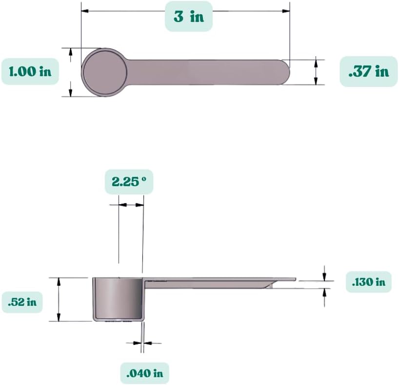 3 Tablespoon (1.5 Oz. | 43 mL) Short Handle Plastic Measuring Scoop for Coffee, Protein Powder, Pet Food, Spices, Grains, Dry Goods – Food-Grade BPA-Free (Pack of 1)