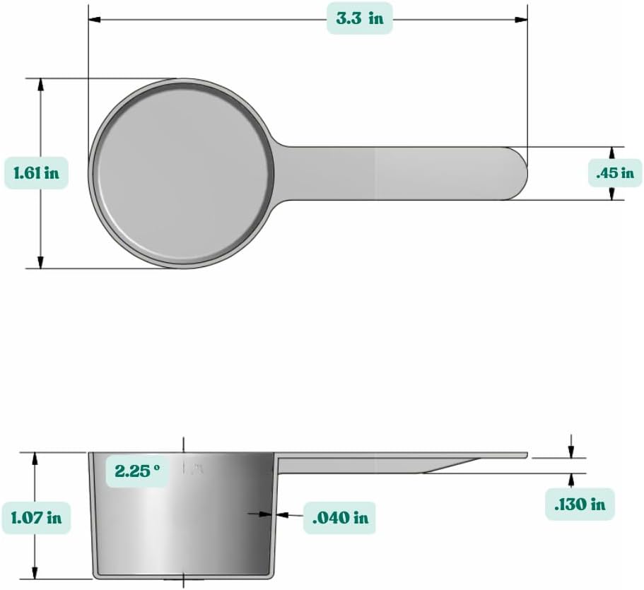 3 Tablespoon (1.5 Oz. | 43 mL) Short Handle Plastic Measuring Scoop for Coffee, Protein Powder, Pet Food, Spices, Grains, Dry Goods – Food-Grade BPA-Free (Pack of 1)