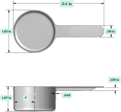 3 Tablespoon (1.5 Oz. | 43 mL) Short Handle Plastic Measuring Scoop for Coffee, Protein Powder, Pet Food, Spices, Grains, Dry Goods – Food-Grade BPA-Free (Pack of 1)