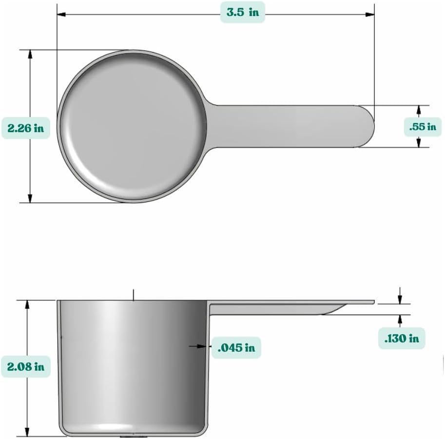 3 Tablespoon (1.5 Oz. | 43 mL) Short Handle Plastic Measuring Scoop for Coffee, Protein Powder, Pet Food, Spices, Grains, Dry Goods – Food-Grade BPA-Free (Pack of 1)