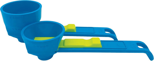 the original measuring scoop + funnel No spill preparation of protein powder, workout & sports drinks, baby formula & kcup refill Mess & Spill free - (Set of 1 & 2 Tablespoon)
