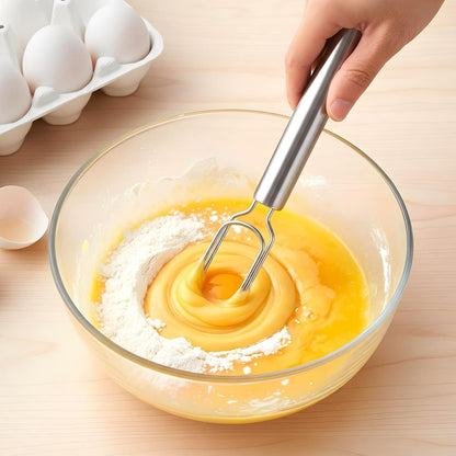 1 Pc Danish Dough Whisk for Sourdough Starter, Stainless Steel Whisk Flat Dough Hook, Mixer Hand Tool for Sourdough, Pizza, Pastry, Cake Batter