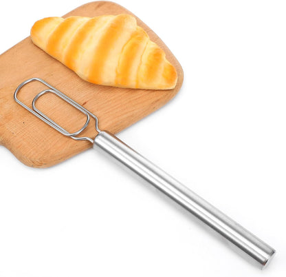 1 Pc Danish Dough Whisk for Sourdough Starter, Stainless Steel Whisk Flat Dough Hook, Mixer Hand Tool for Sourdough, Pizza, Pastry, Cake Batter